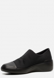 EccoSoft7WedgeInstapperszwartTextiel