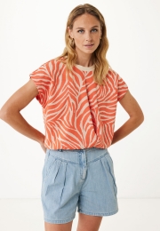 TopJacquardJerseymetZebraprintOranje