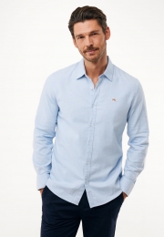 OverhemdBrushedMicroCheckBlauw