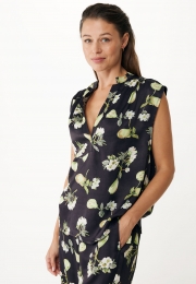 BlousemetPerenprintZwart