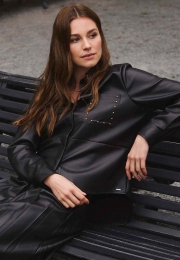 BlouseImitatieleerZwart