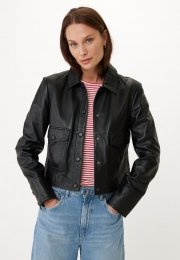CroppedLerenJacketZwart