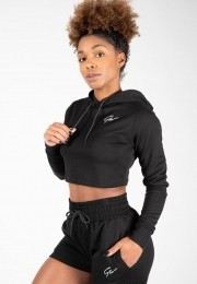 GorillaWearPixleyCropTopHoodie-Zwart-XS