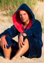 Marineblauwebadjasmetcapuchon-M-L