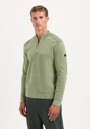 NoExcessPulloverHalfZipPlatedStructureKnitLightMoss3XL
