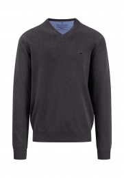 FynchHattonPulloverV-NeckCharcoal2XL