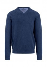 FynchHattonPulloverV-NeckNightBlauwS