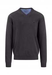 FynchHattonPulloverV-NeckCharcoal2XL