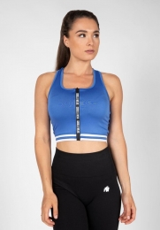 GorillaWearMesaZipFrontCropTop-Sportbeha-Blauw-XS