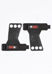 GorillaWear3-HoleCarbonLiftingGrips-Zwart-L
