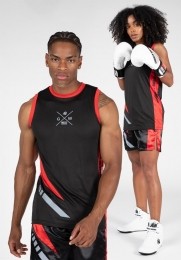 GorillaWearHornellTankTop-Unisex-ZwartRood-XS
