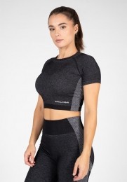 GorillaWearSelahSeamlessCropTop-Zwart-LXL