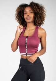 GorillaWearMesaZipFrontCropTop-Sportbeha-Bordeauxrood-S