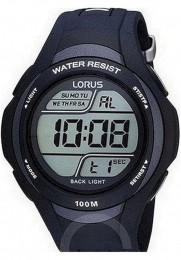 LorusR2305EX9-Horloge-44mm-Kunststof-Zwart