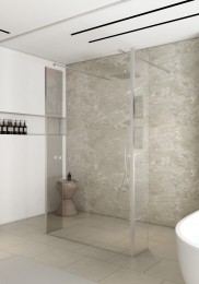 SaniclearRedrovrijstaandedouchewand100cmmetzijwandenvan30cmchroom