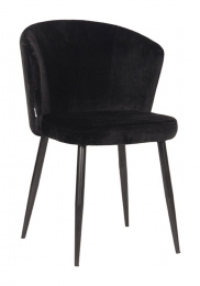 LABEL51EetkamerstoelWaveVelvet-Zwart