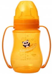 WeebabyGalaxyOranje250mlBredeFlesmetHandvatten