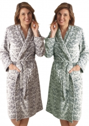 Damesbadjaspanterprint-fleece-2kleuren-xl-olijfgroen