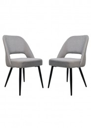 EetkamerstoelJennalichtgrijskatoengewevenlinnen2stuks
