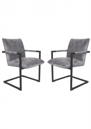 EetkamerstoelBostongrijsvelvetsetvan2