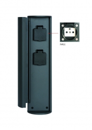 LucidePOWERPOINT-Buitenstopcontactzuil-Stopcontactenmetpenaarde-TypeE-FRBEPOLSVKCZEnorm-10cm-IP44Antraciet