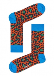 HappySocksLeopardSokkenOranjeBlauw