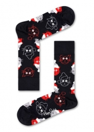 HappySocksZwarteSantaCatSokken