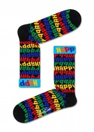 HappySocksJumboTextSokken-ZwartMulti
