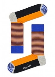 HappySocksHalfStripeSokkenOranjeBlauw