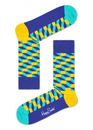 HappySocksFilledOpticSokkenPaarsGeel