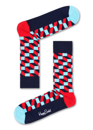 HappySocksFilledOpticSokkenBlauwRoodMaat36-40
