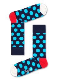 HappySocksBigDotSokkenDonkerblauwTurquoise