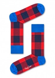 HappySocksLumberjackSokkenRoodBlauw
