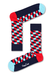 HappySocksFilledOpticSokkenBlauwRoodMaat36-40