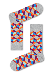 HappySocksOpticSquareSokkenLichtgrijs