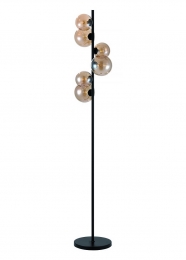 FreelightVloerlampCalcio6lichtsH170cmexcl6xG9LEDamberglaszwart