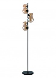FreelightVloerlampCalcio6lichtsH170cmexcl6xG9LEDamberglaszwart