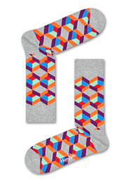 HappySocksOpticSquareSokkenLichtgrijs