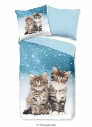 FlanellenDekbedovertrekBlueCats