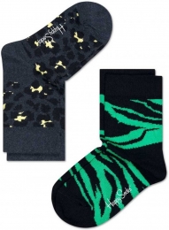 2-packHappySocksAnimalKidsSokkenZwartGroen