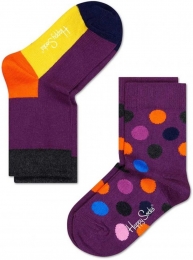 2-packHappySocksKidsBigDotSokkenPaars