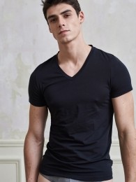 HOM-T-ShirtV-neck-SupremeCotton-zwartMaatXL