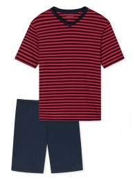 Schiesser-PyjamaShort-Essential-roodMaat48