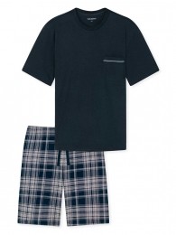 Schiesser-PyjamaShort-ComfortFit-zwartblauwMaat48