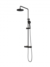 RegendoucheBrauerBlackShowerpipemetThermostaat20cm3StandenMatZwartBrauer