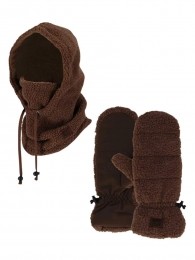 HeatkeeperDamesWinterSet-BalaclavaWanten-Teddy-Taupe