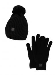 HeatkeeperDamesWinterSet-MutsHandschoenen-Zwart