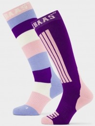 PoederbaasSkisokken2-packStripedPurplePink-3942