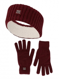 HeatkeeperDamesWinterSet-HoofbandHandschoenen-Burgundy