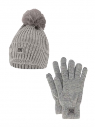 HeatkeeperDamesWinterSet-MutsHandschoenen-Grey